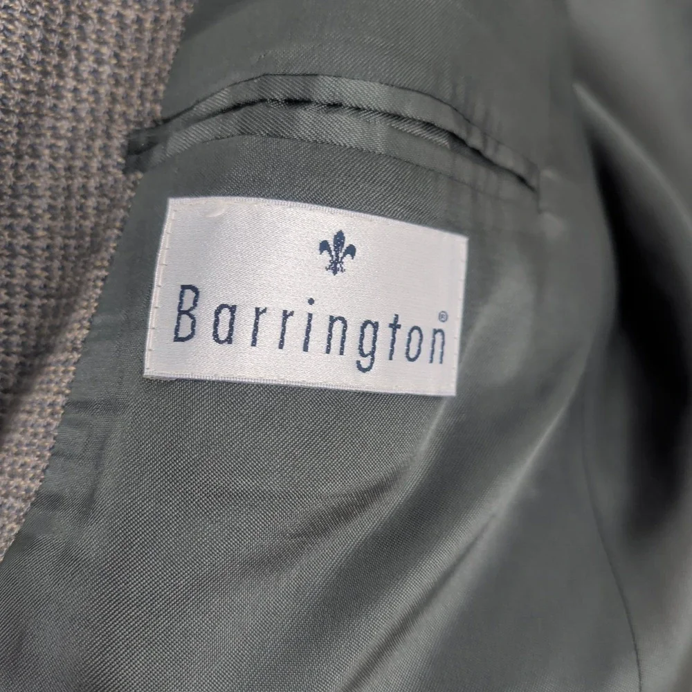 Vintage Barrington Three Button Sport Coat Classic Blazer Charcoal Gray Size 44R